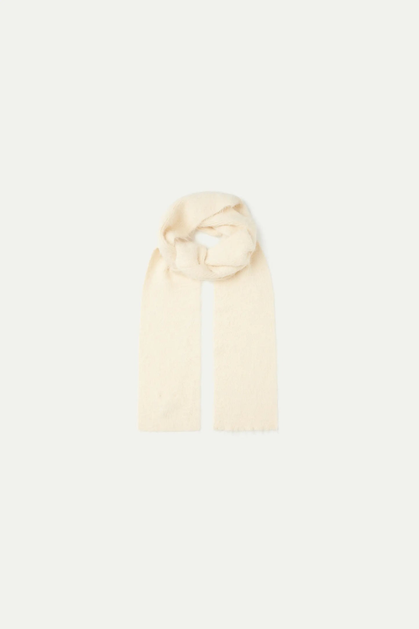 White Textured Knit Scarf