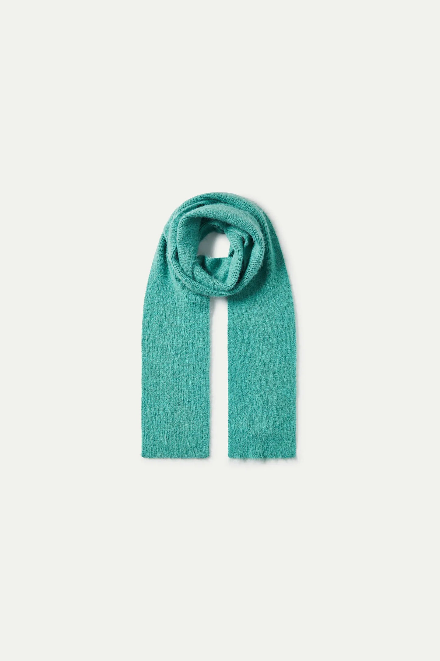 Turquoise textured knit scarf