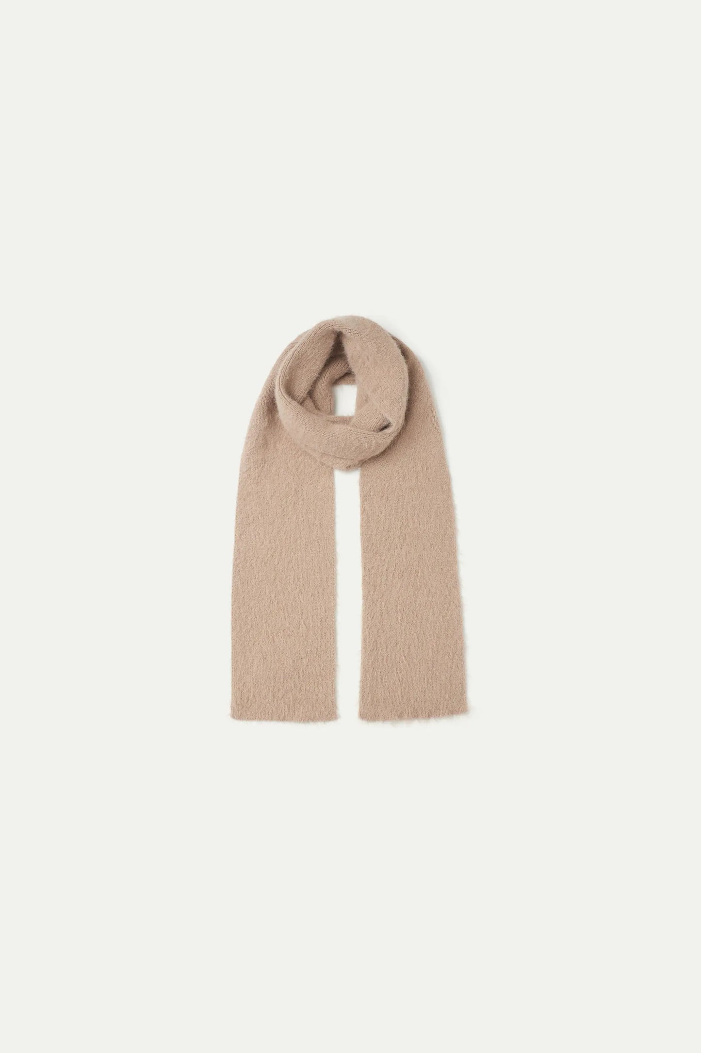 Beige Textured Knit Scarf