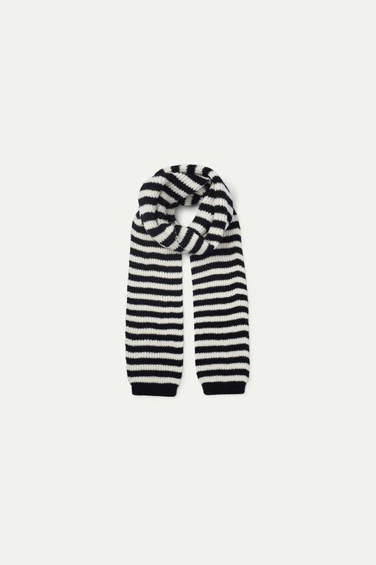 Long black striped scarf