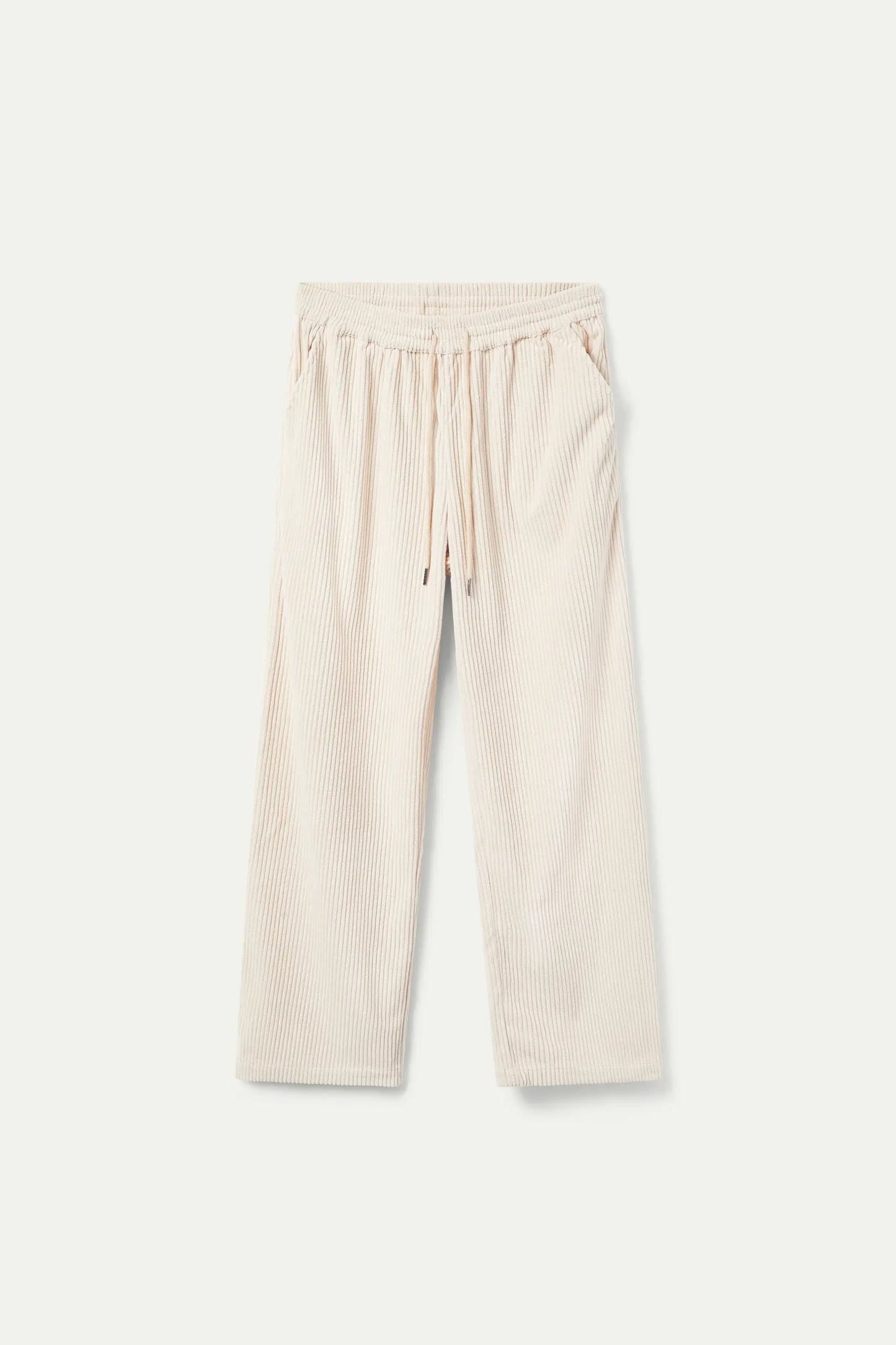 Pantalón de pana cintura elástica blanco