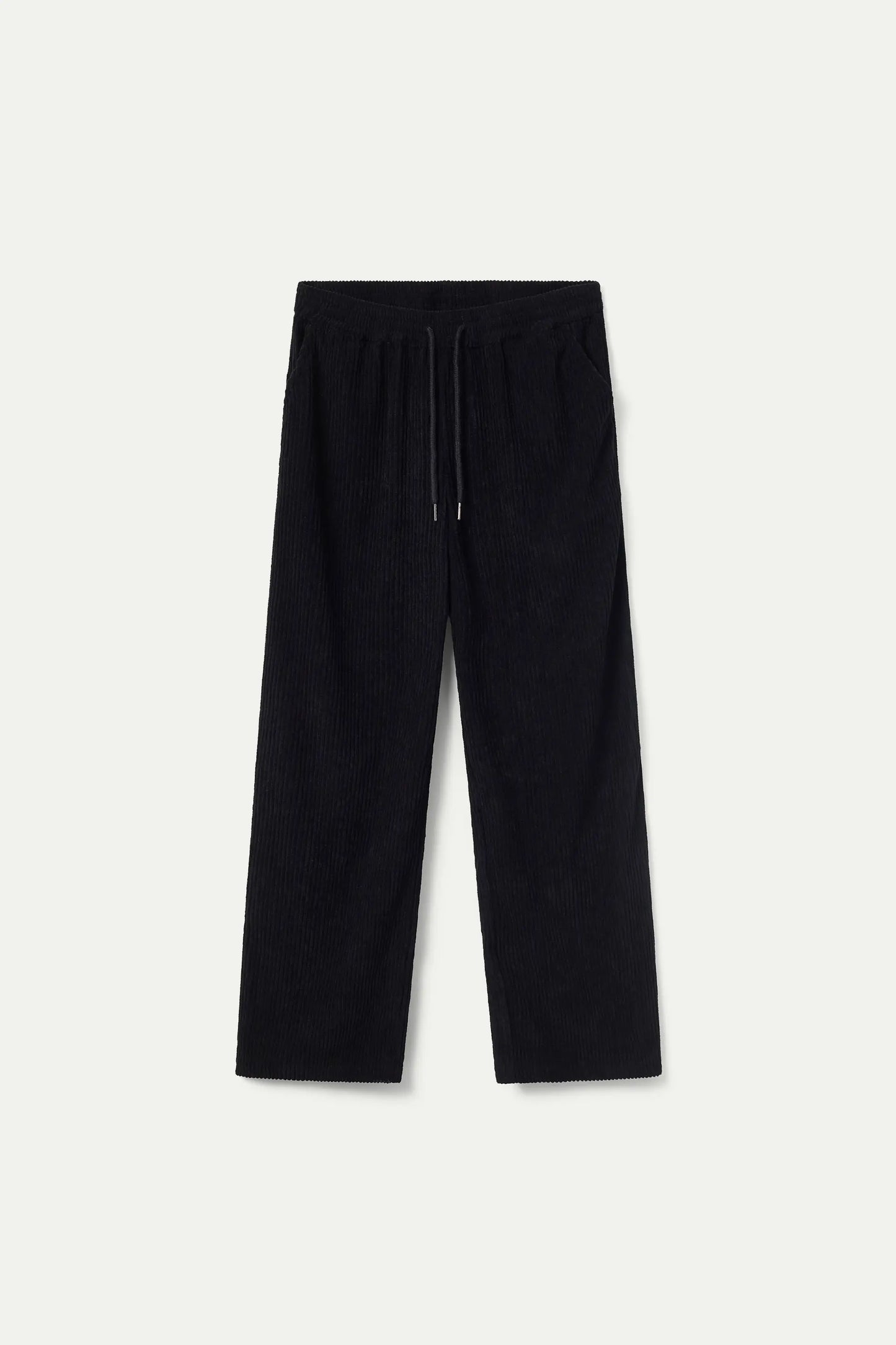 Black elastic waist corduroy pants