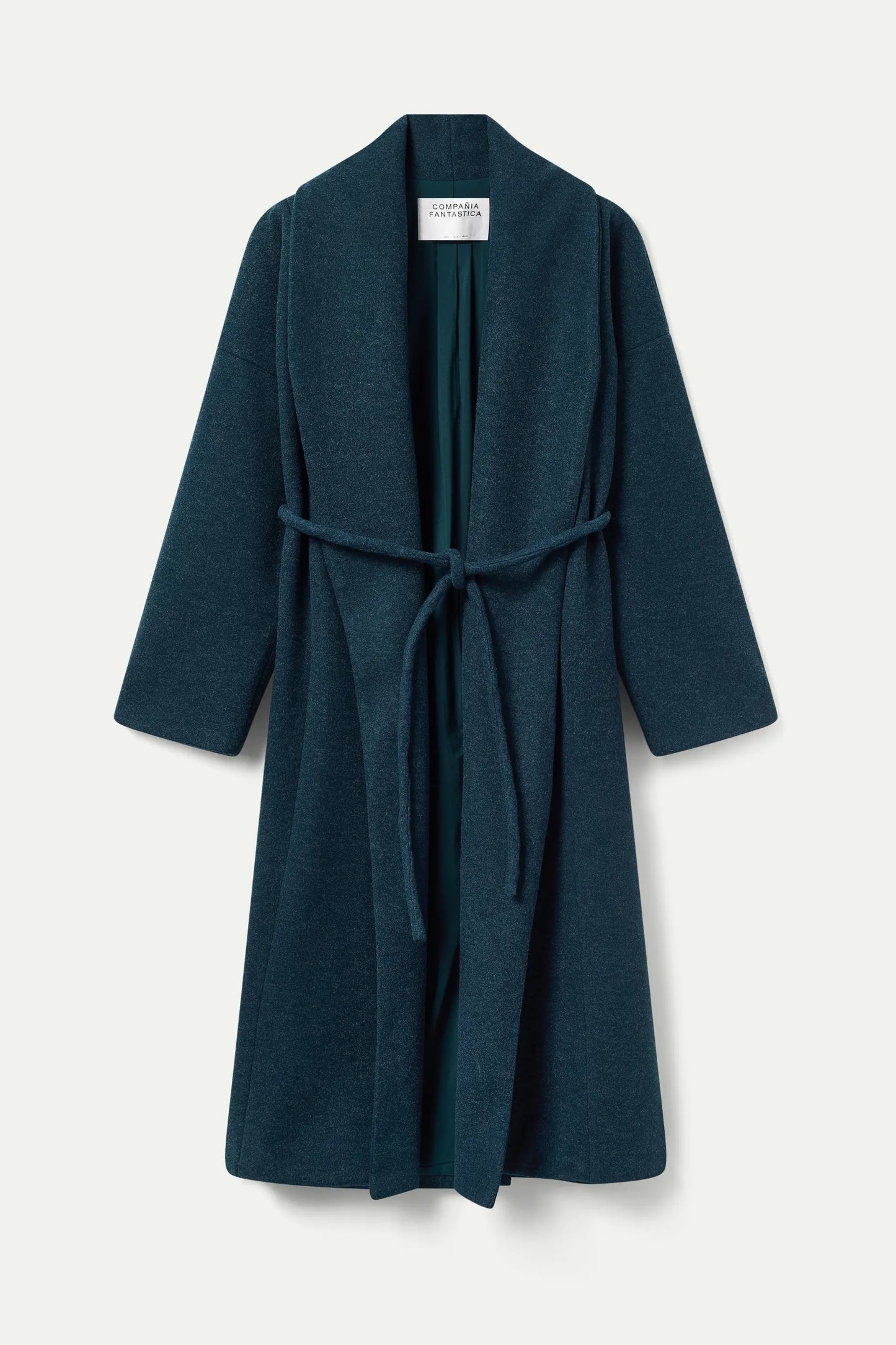 Green open midi coat