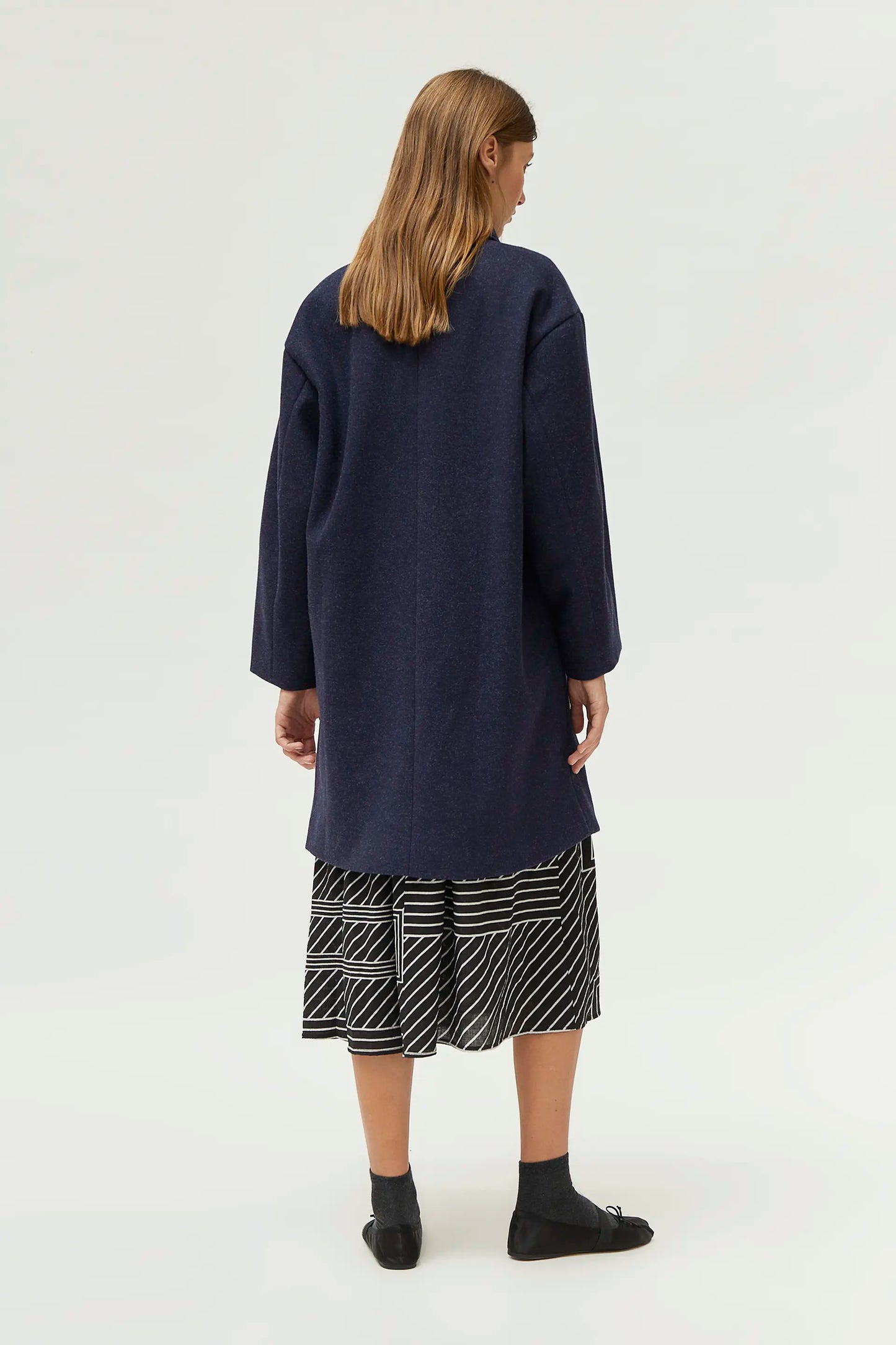 Navy blue turtleneck coat