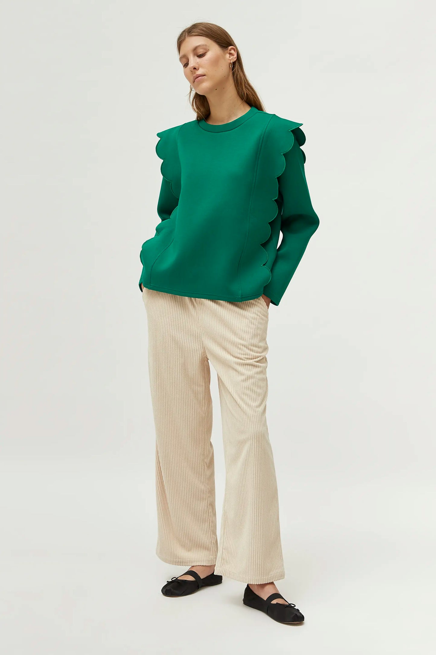 Green wave detail sweatshirt