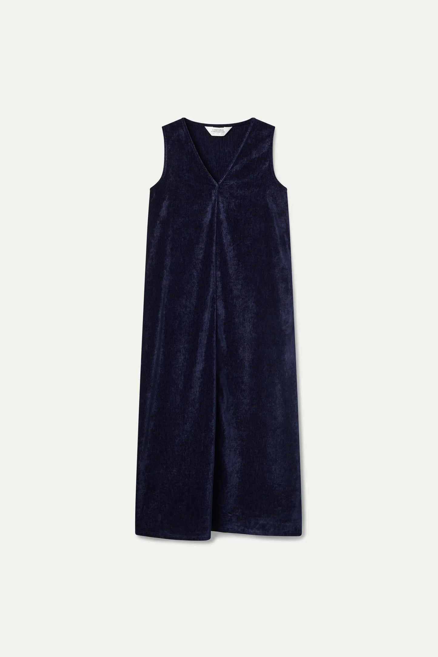 Long blue chenille dress