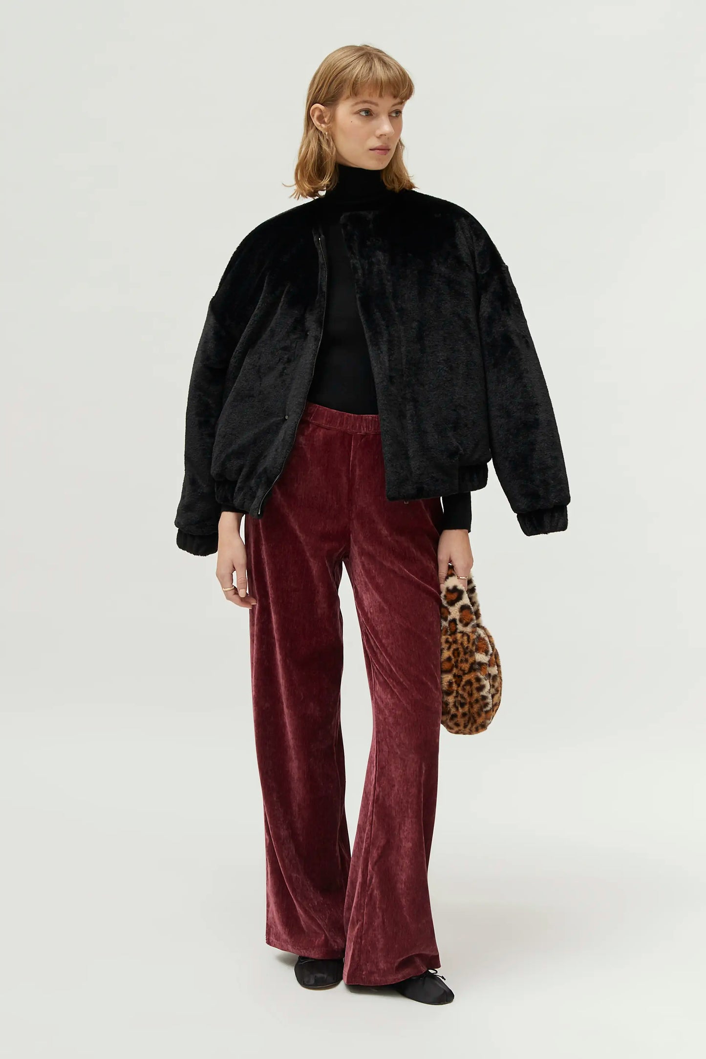 Burgundy chenille trousers