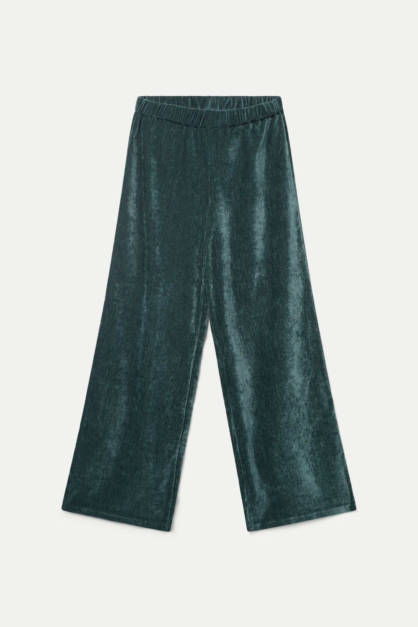 Green chenille pants