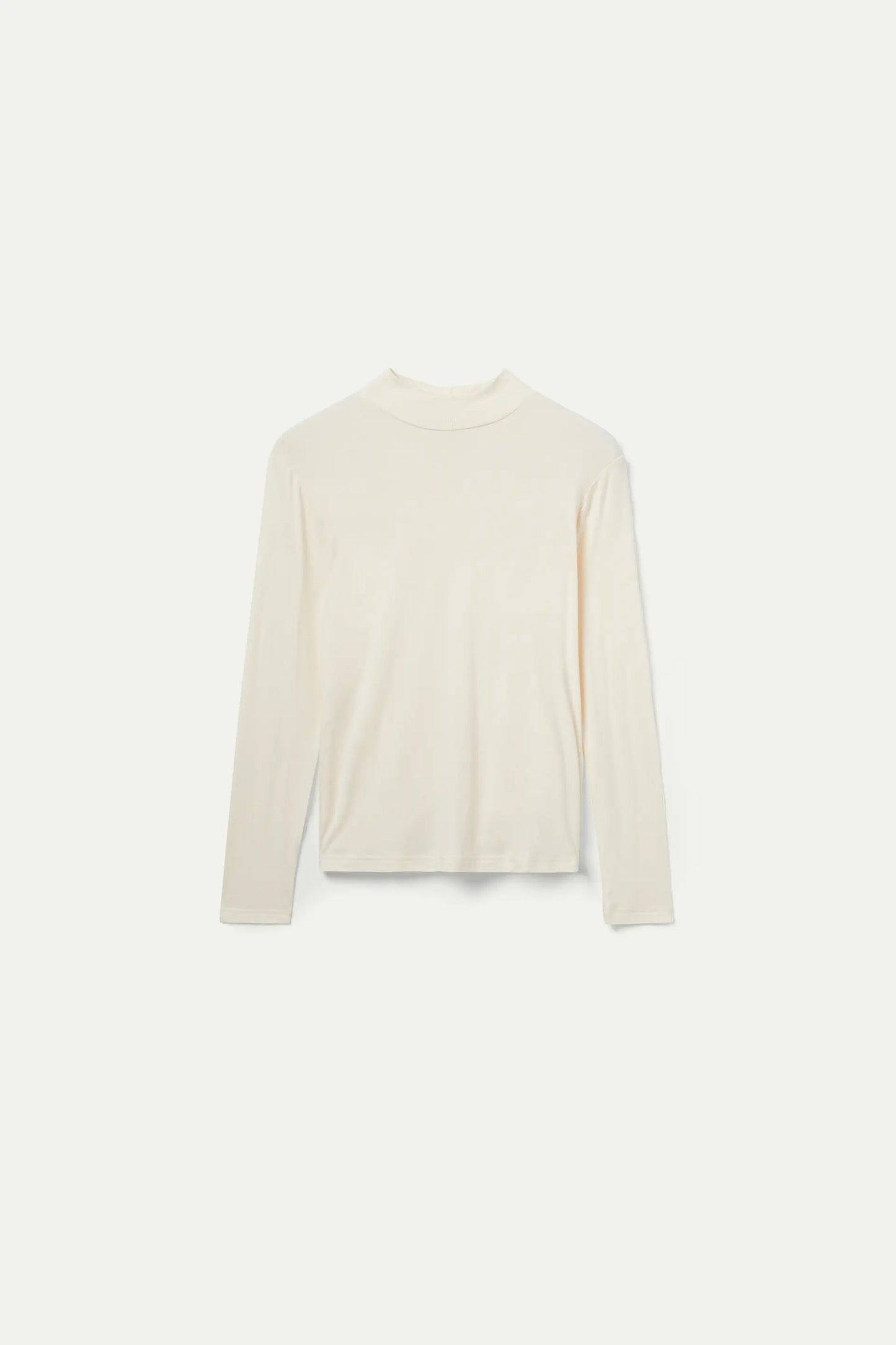 White mock neck top