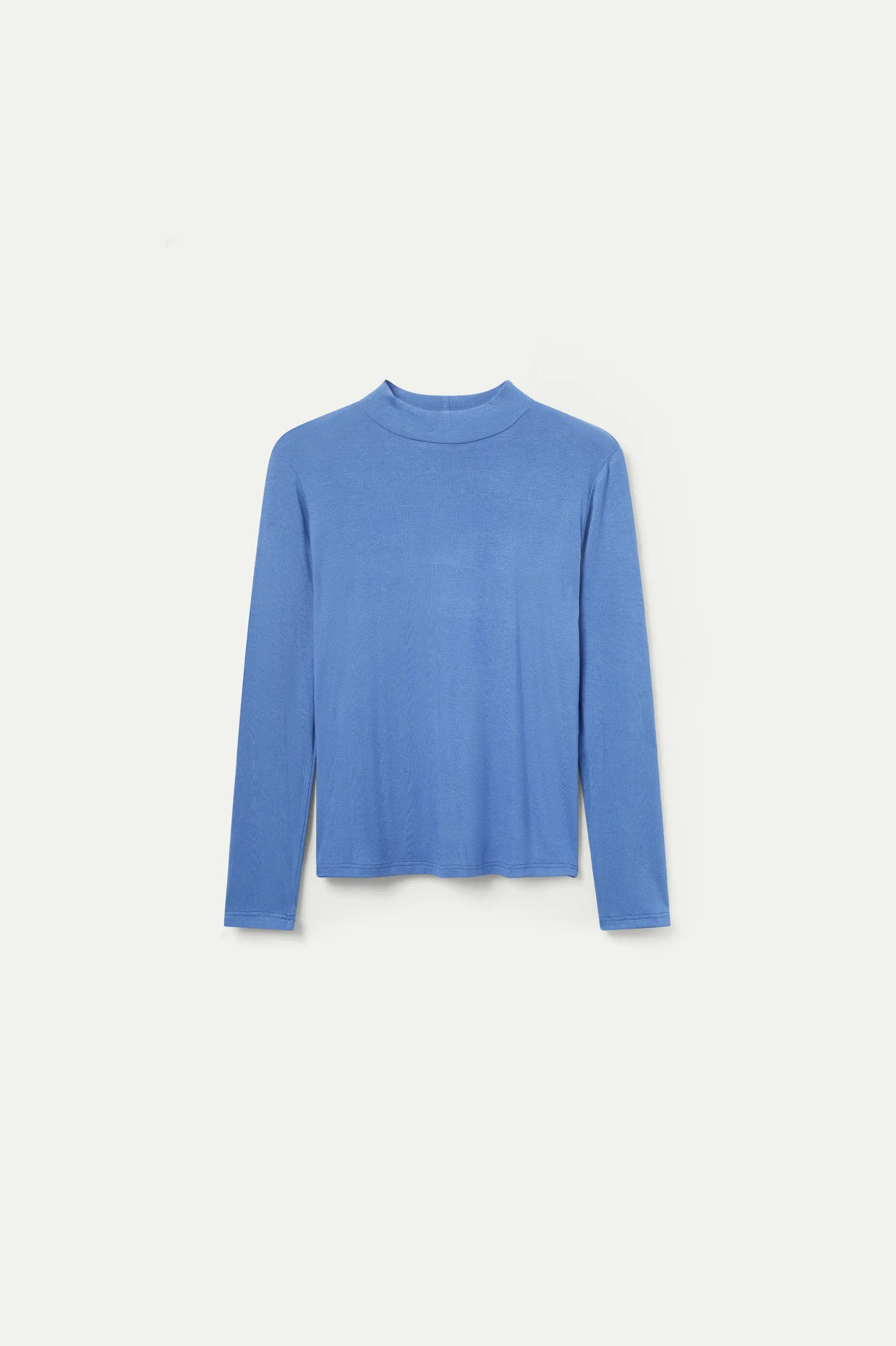 Blue mock neck top