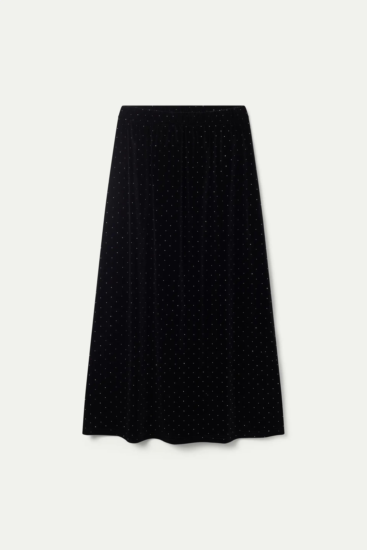 Long black velvet skirt