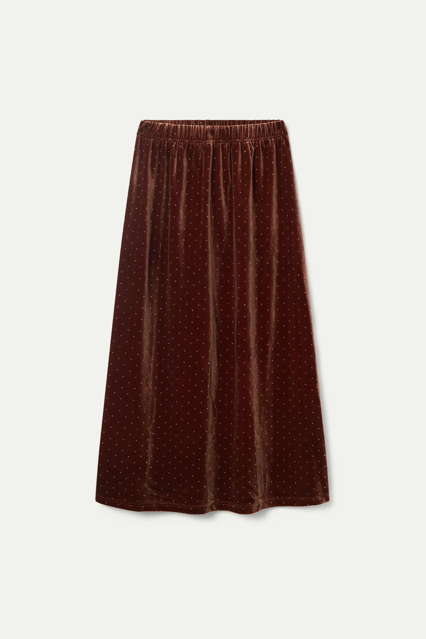 Long brown velvet skirt