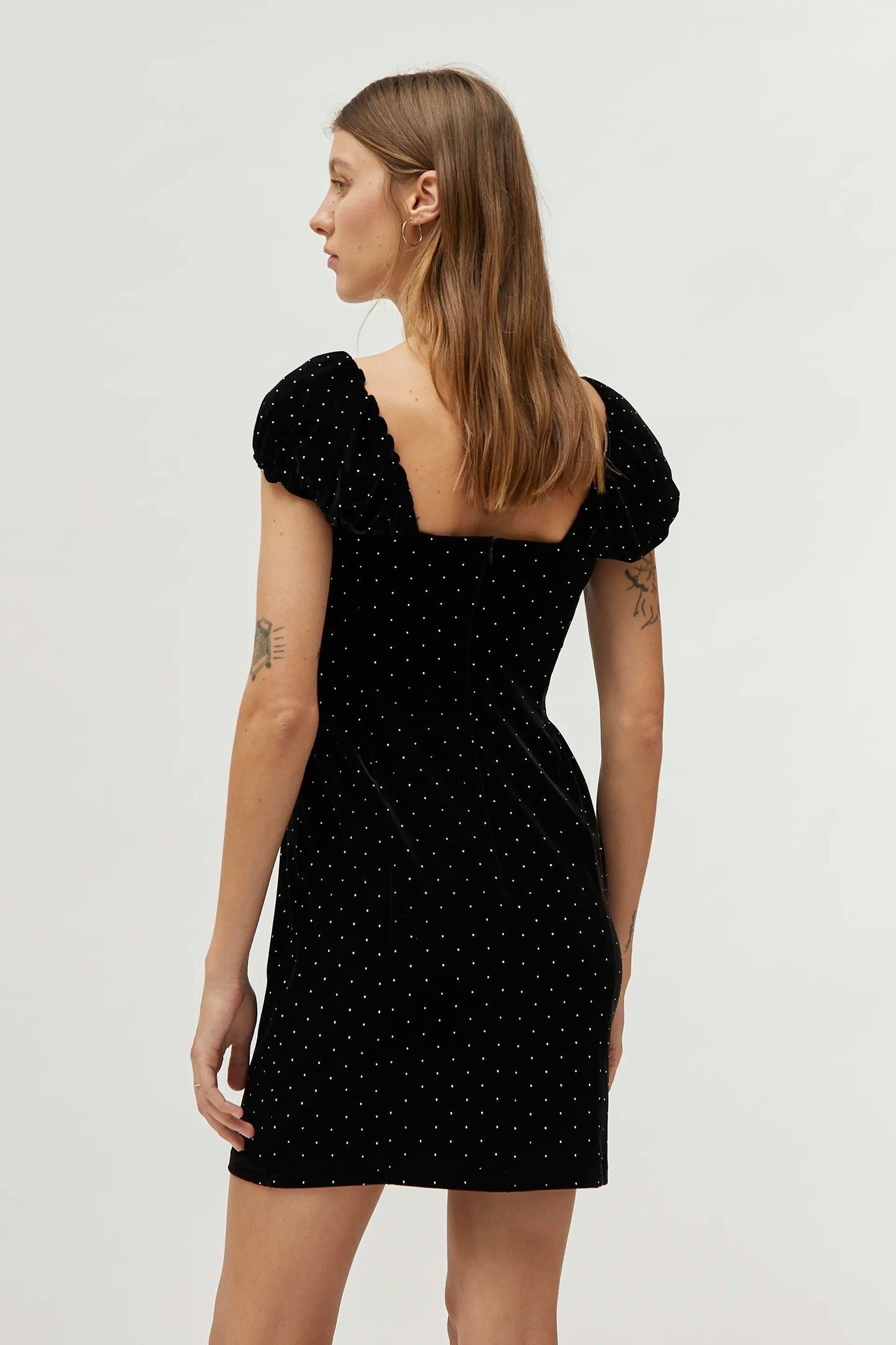 Short black velvet dress