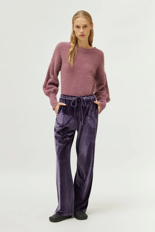 Purple velvet pants