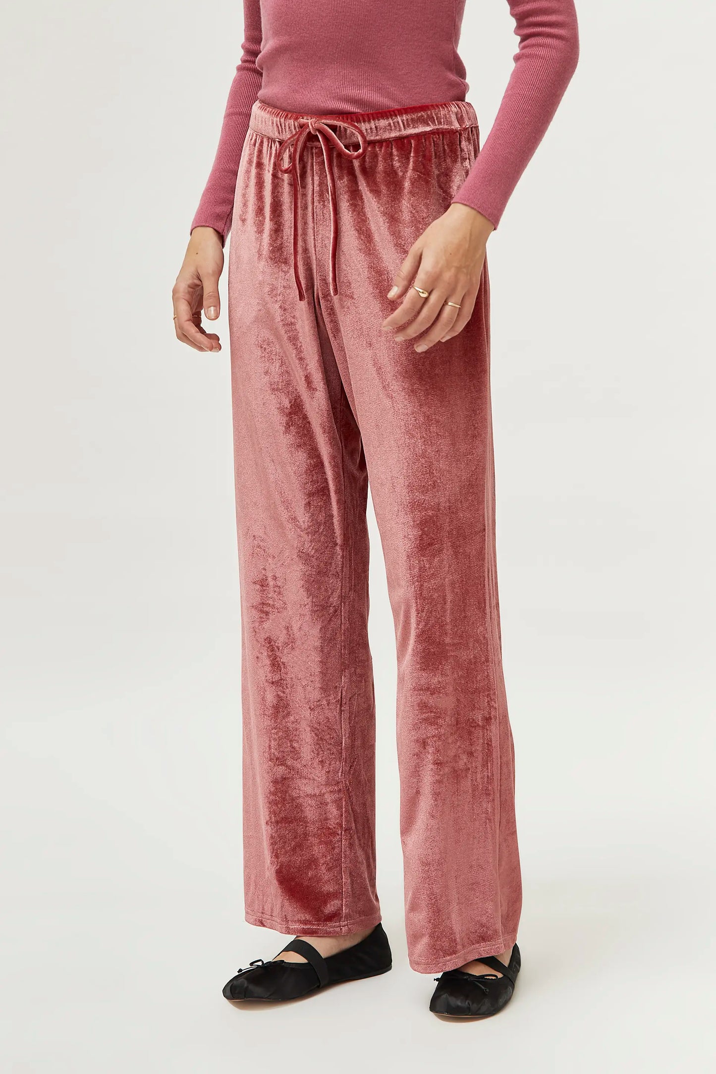 Pink velvet pants