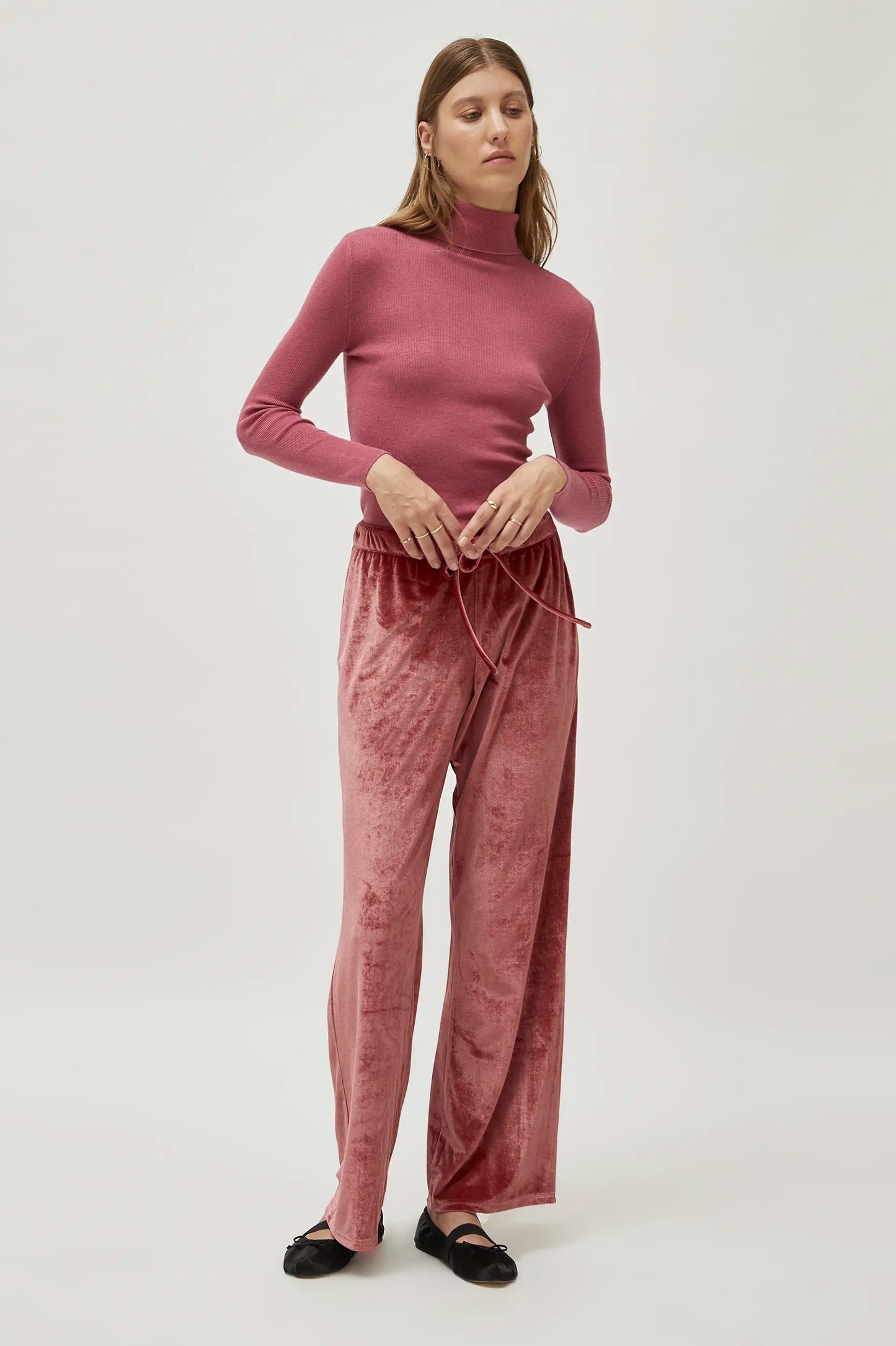 Pink velvet pants