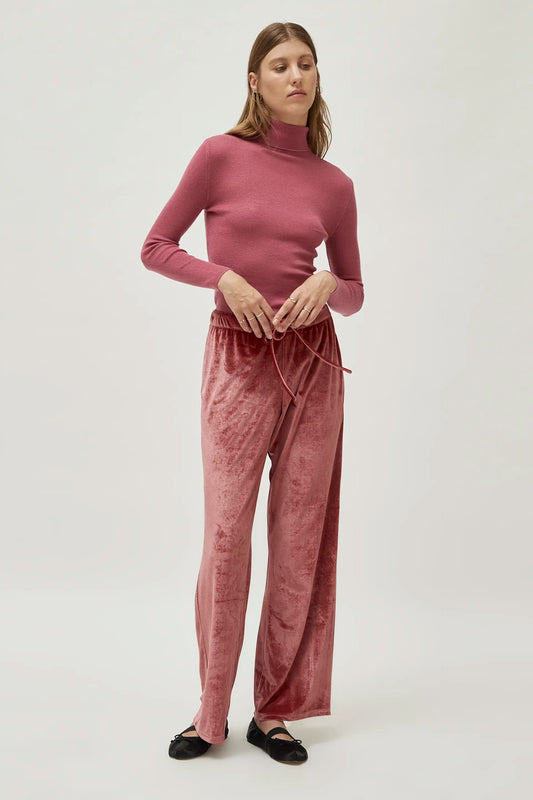 Pantaloni di velluto rosa