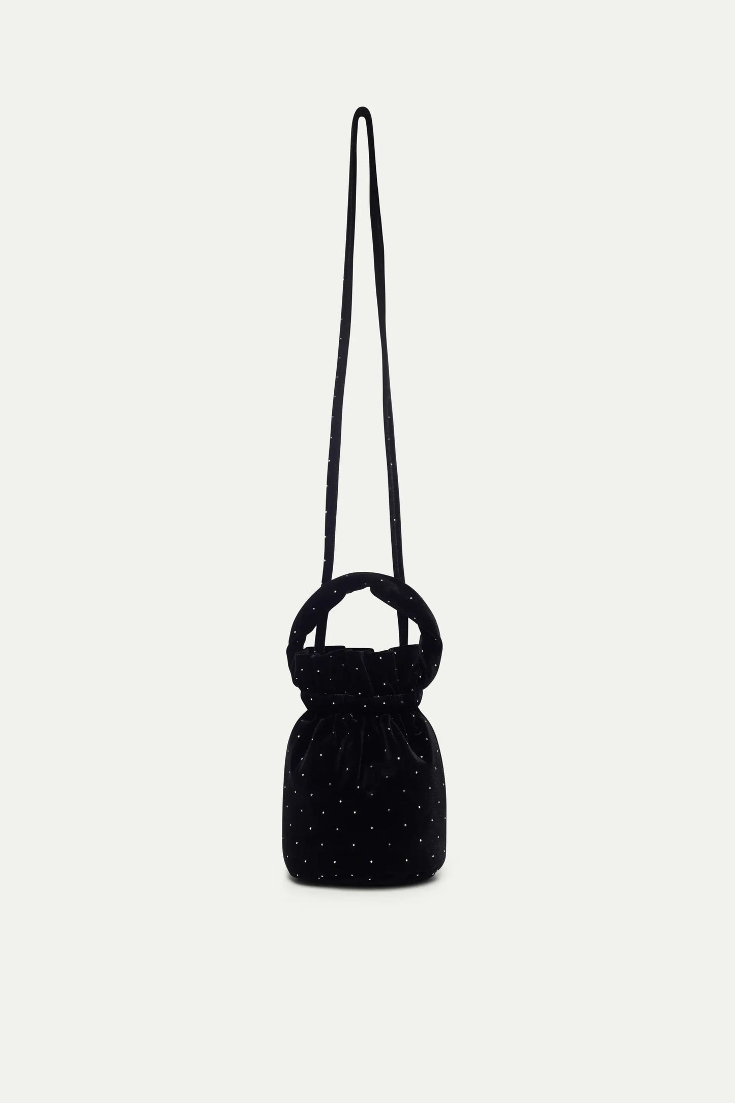 Black Velvet Bucket Bag