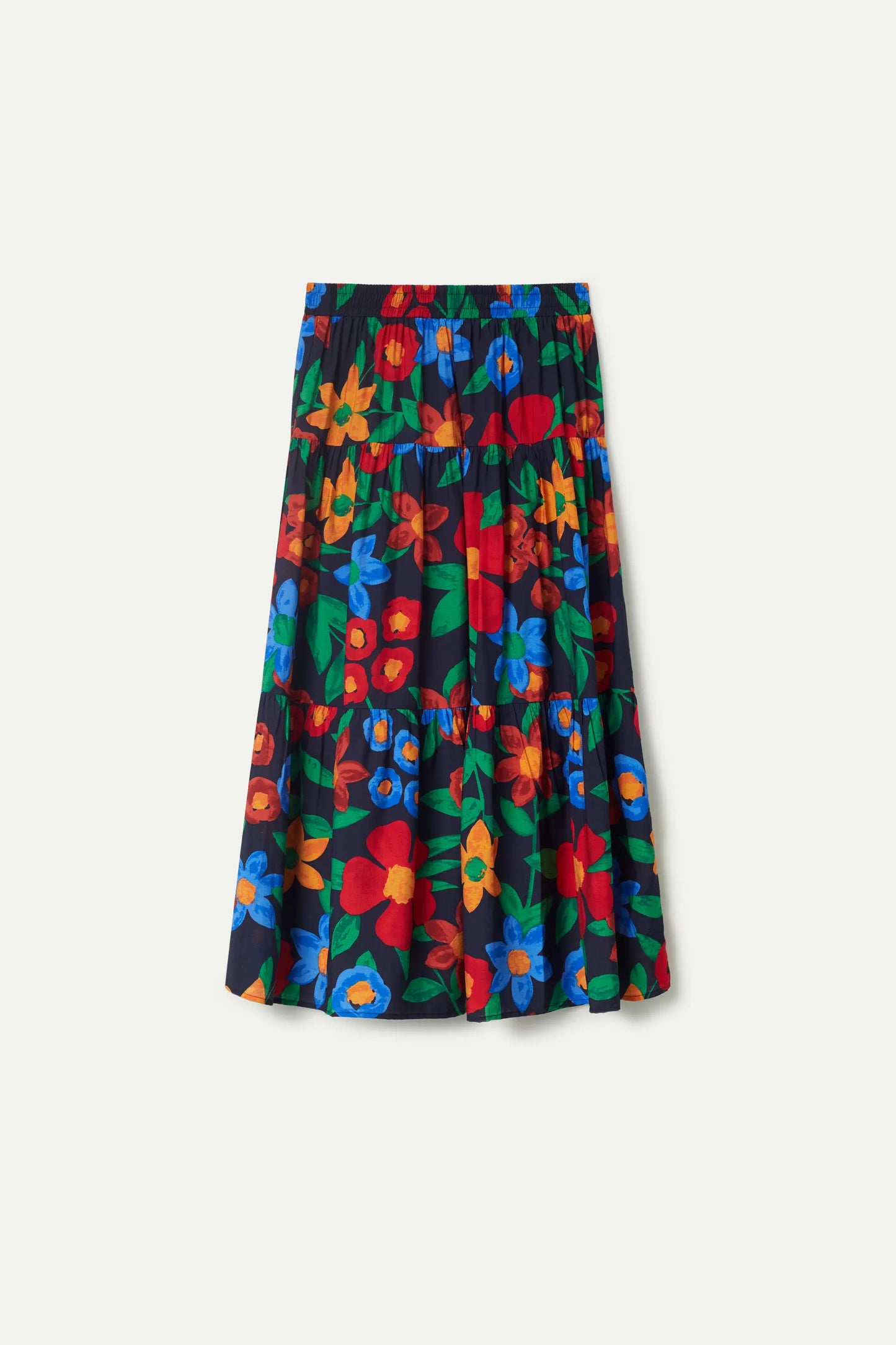 Multicolor floral print long skirt