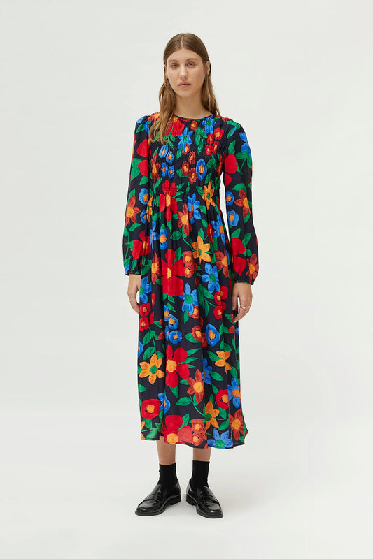 Multicolor floral print long dress