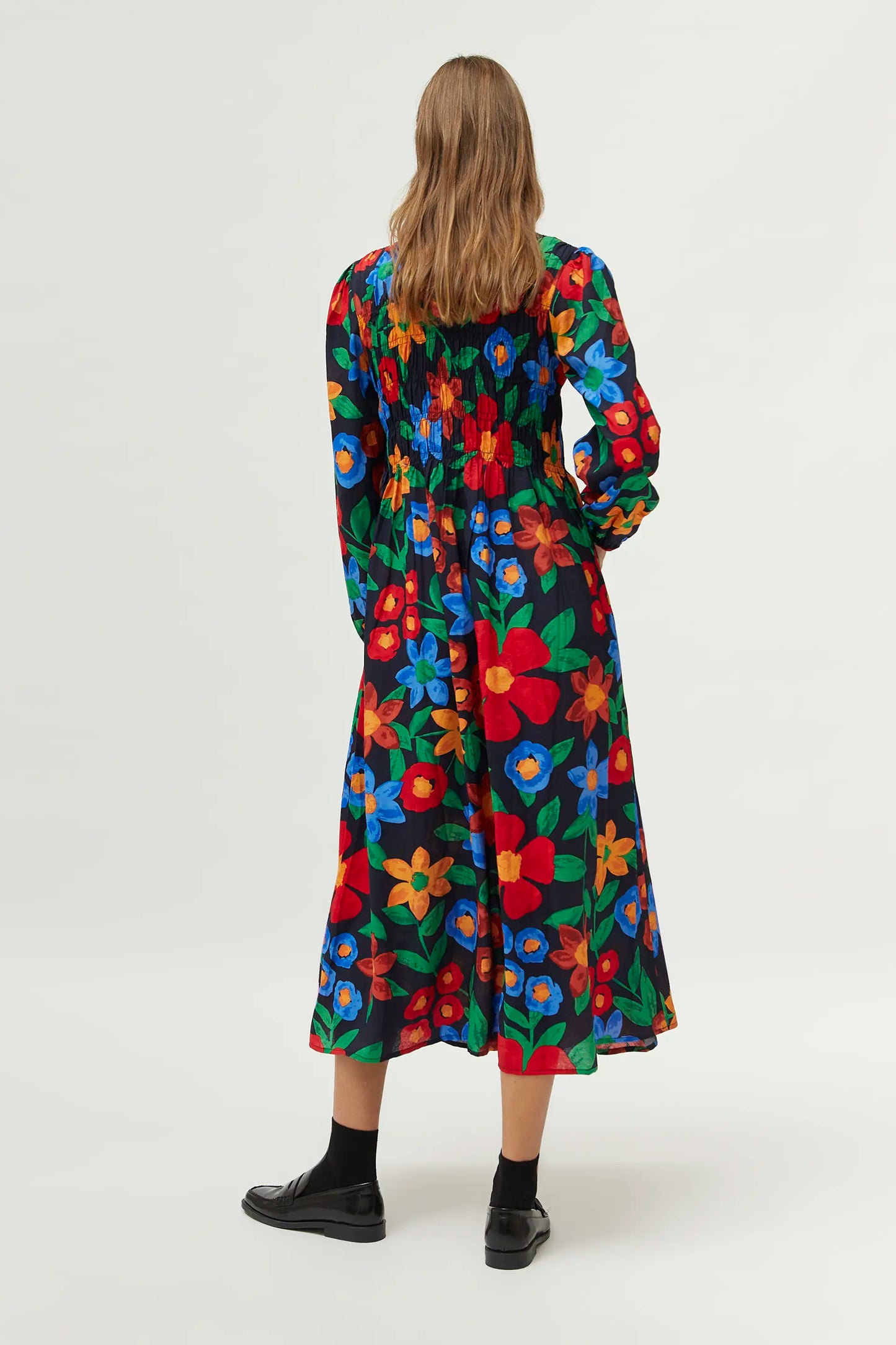 Multicolor floral print long dress