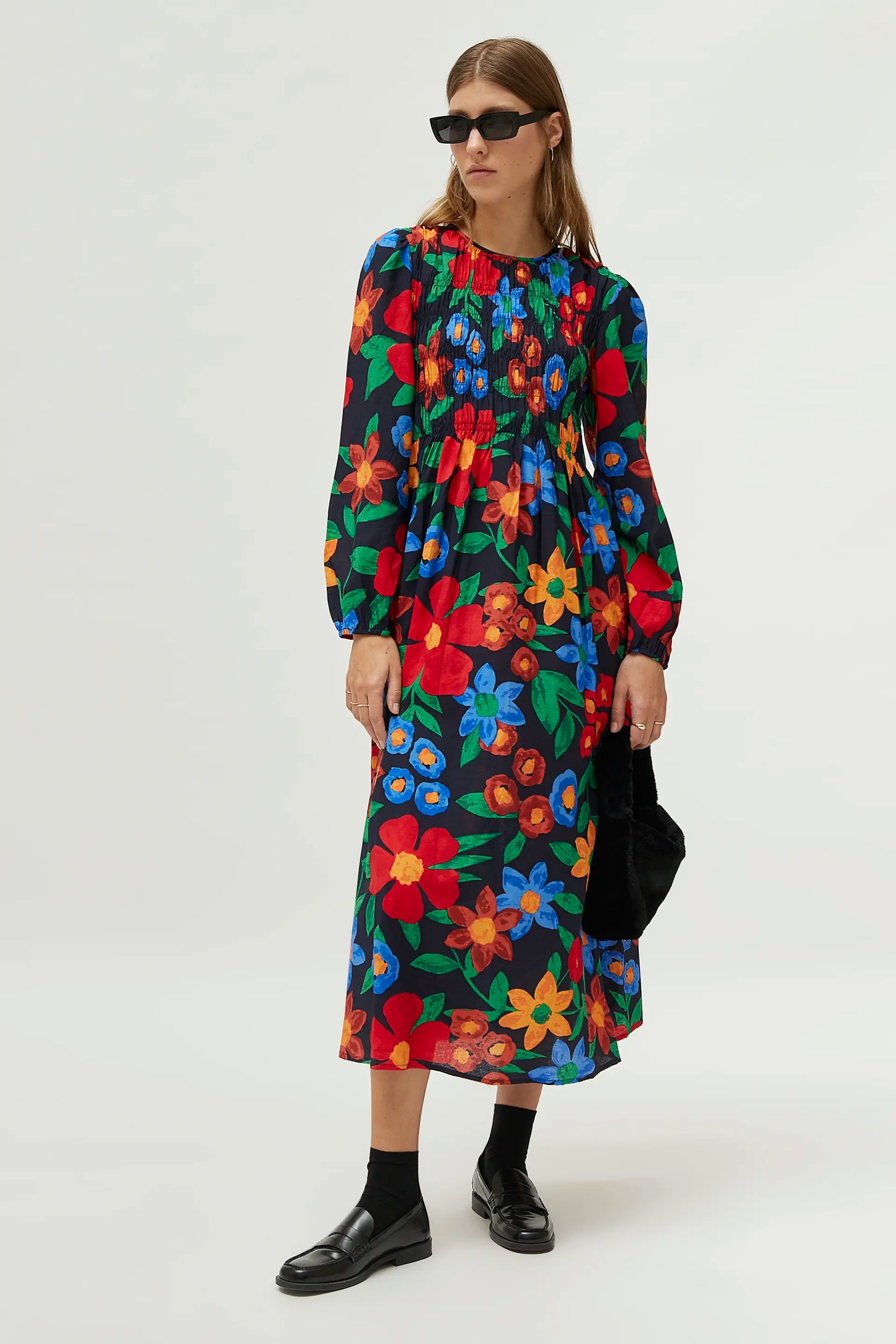 Multicolor floral dress best sale