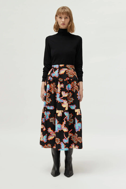 Alhelí floral print long skirt