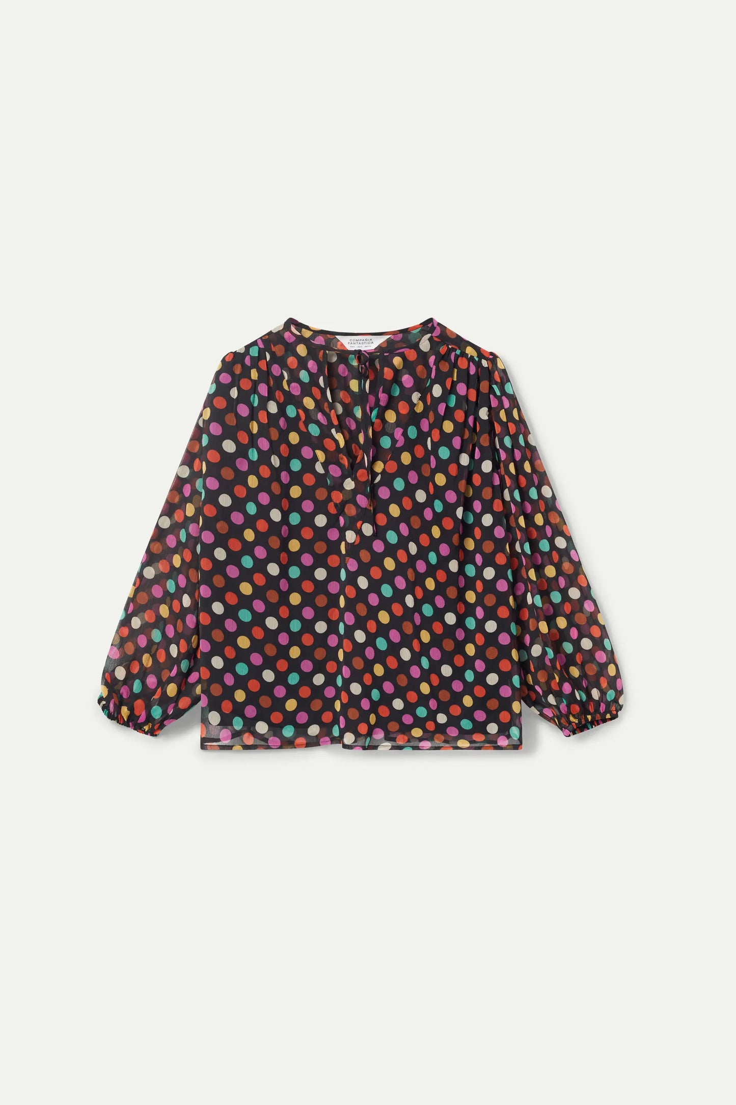 Top con stampa a pois multicolor