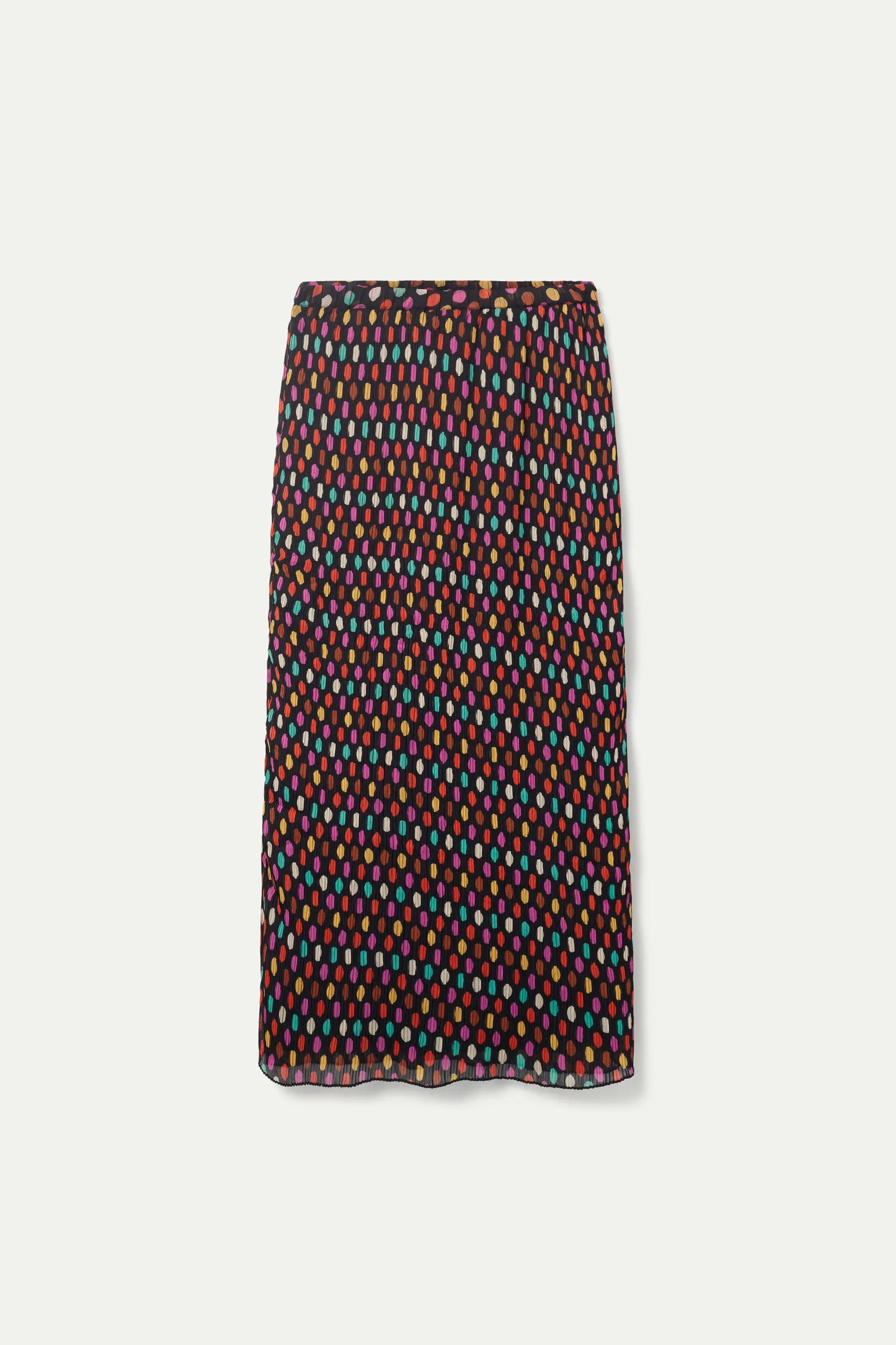 Multicolor polka dot print long skirt