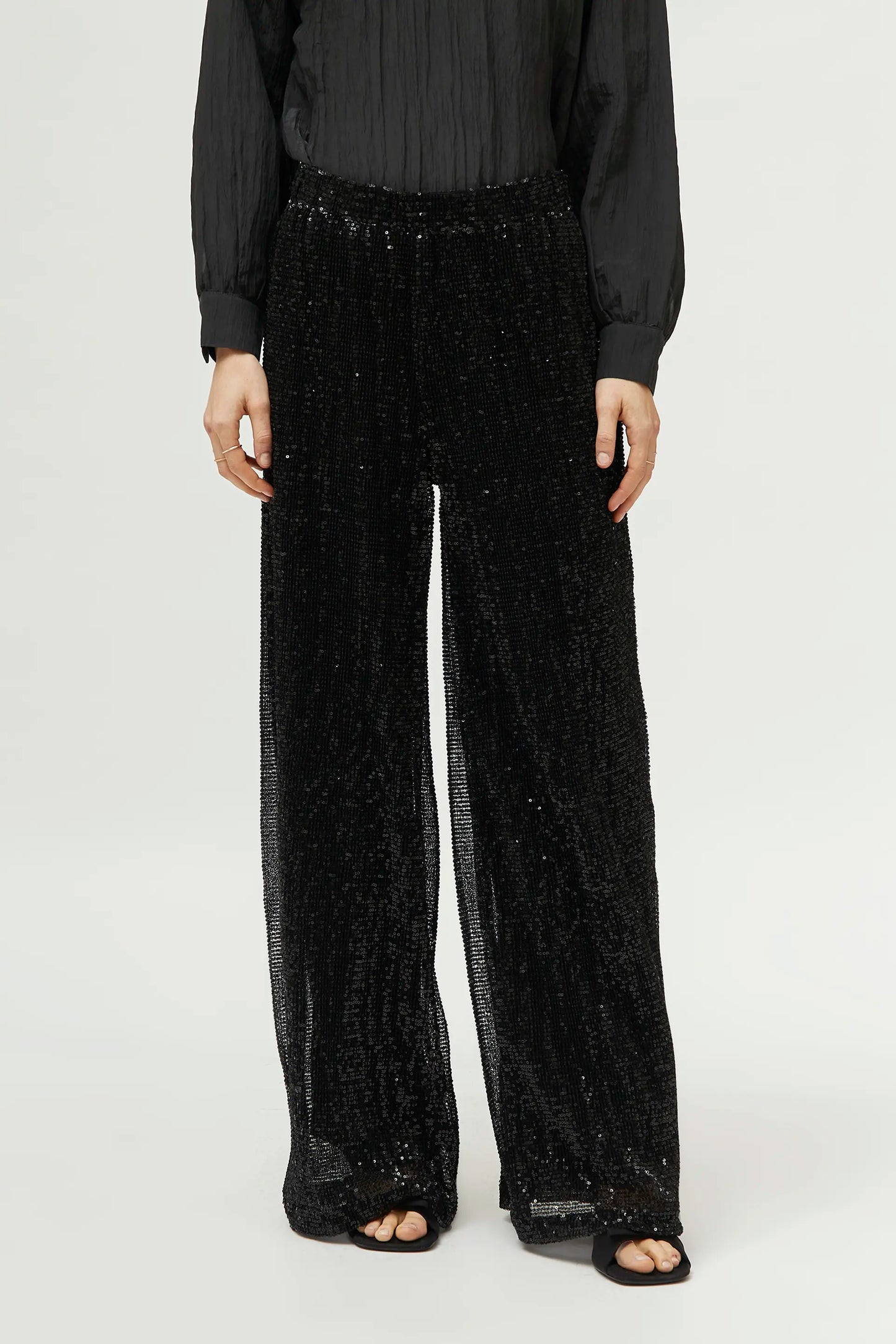 Black sequin pants