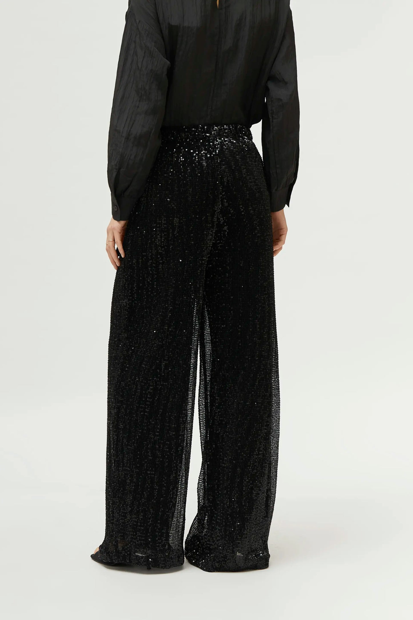 Black sequin pants