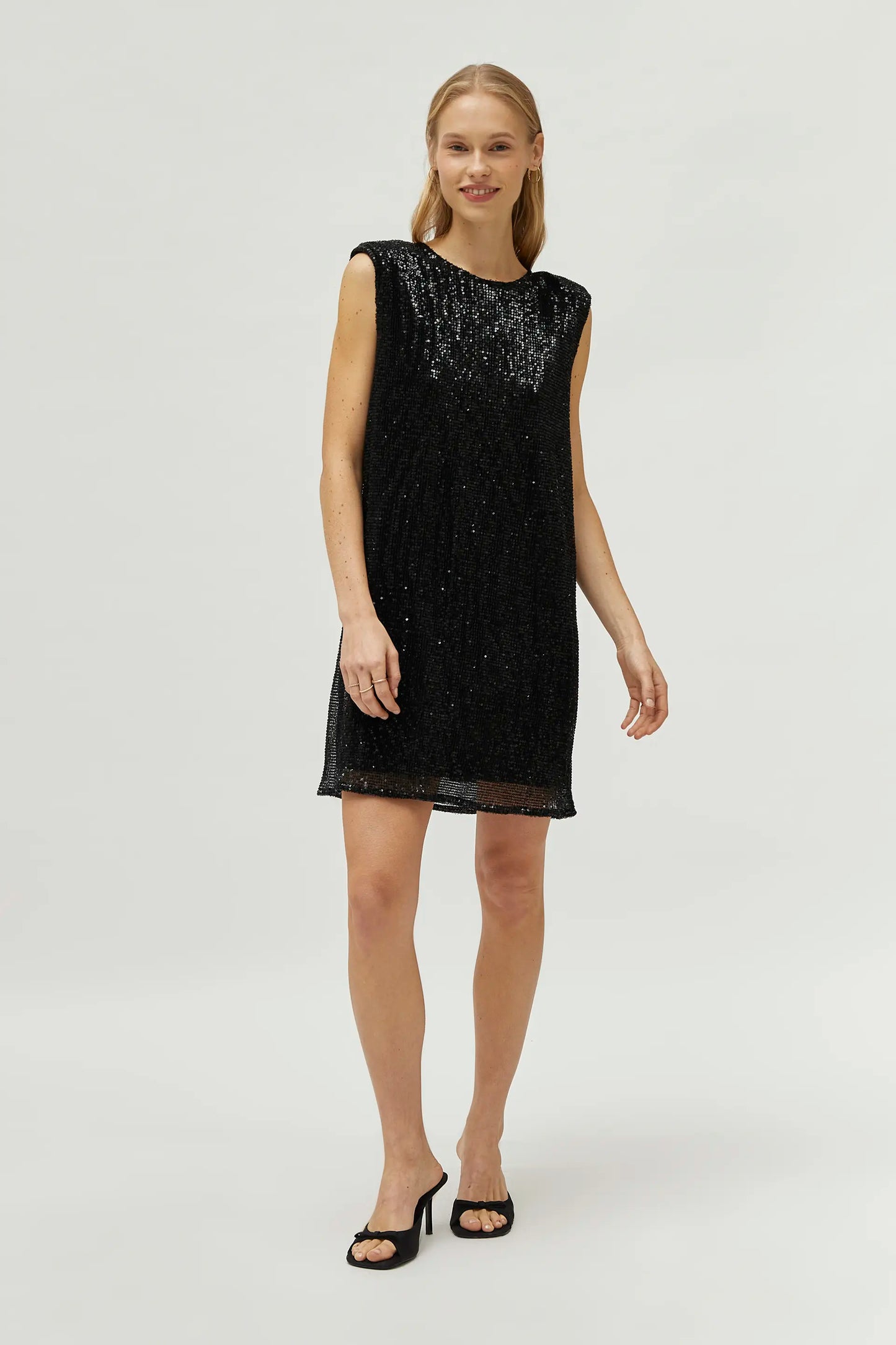 Short black sequin dress