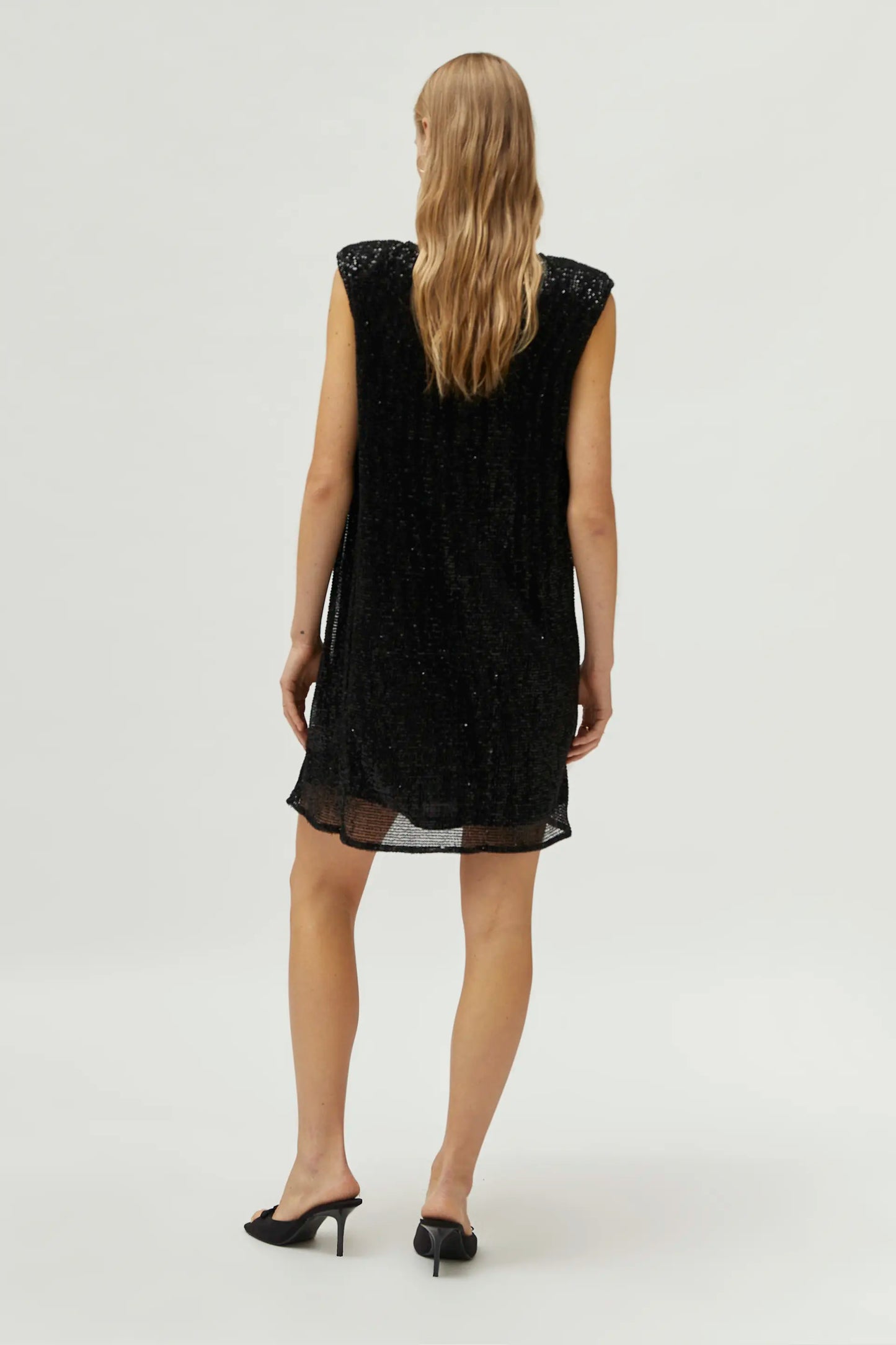 Short black sequin dress