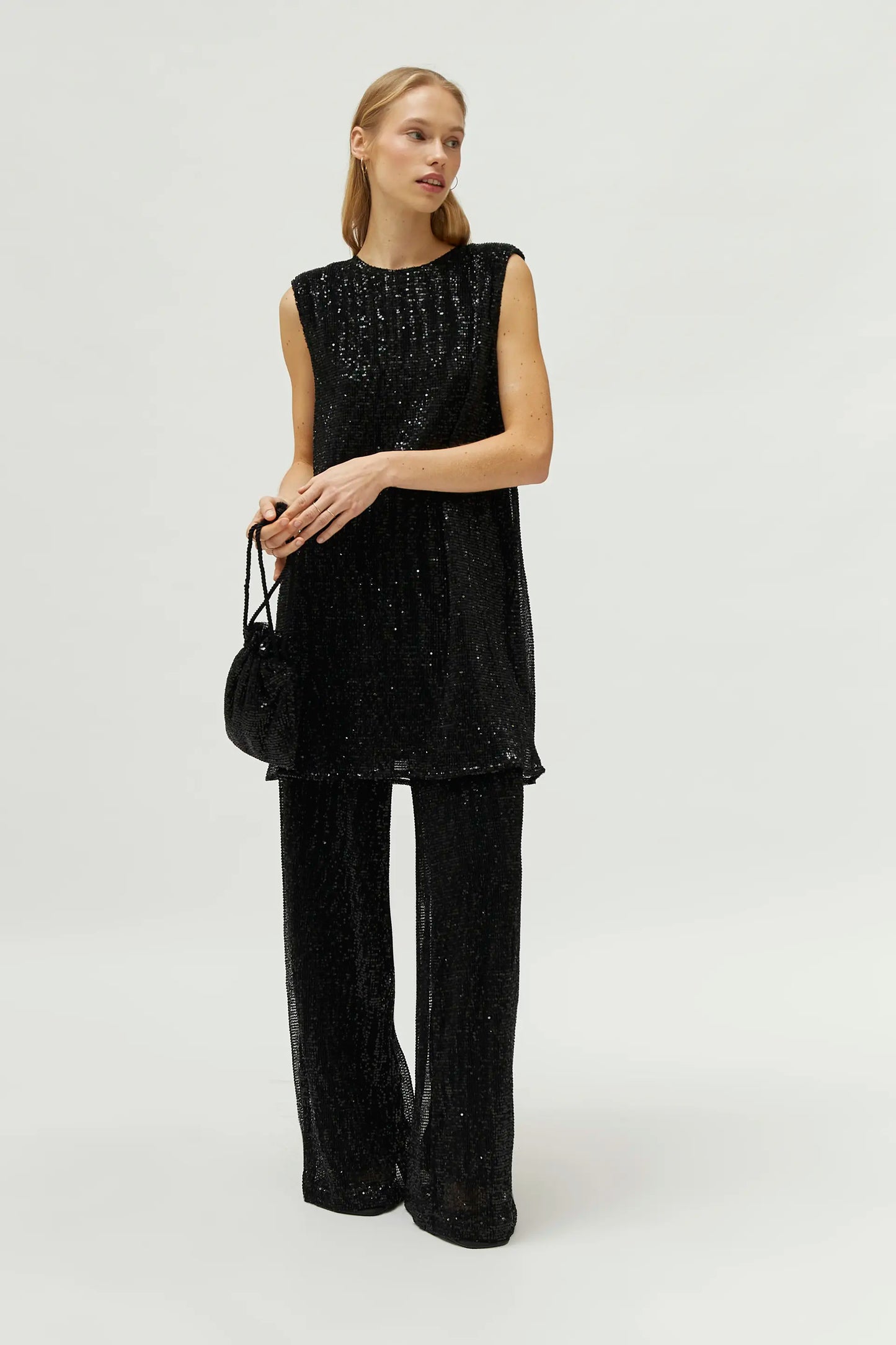 Short black sequin dress