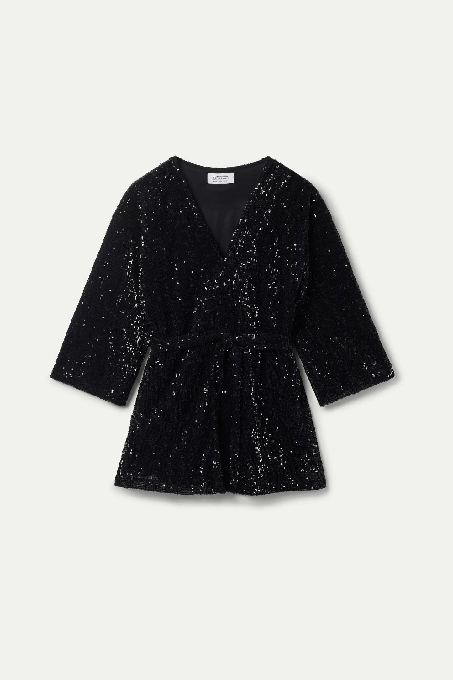 Kimono nero con paillettes