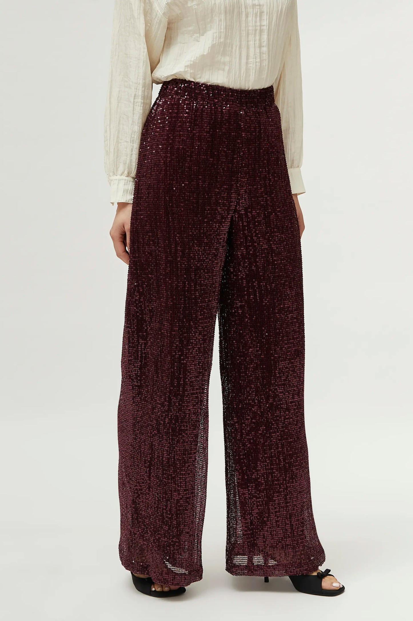 Burgundy sequin pants