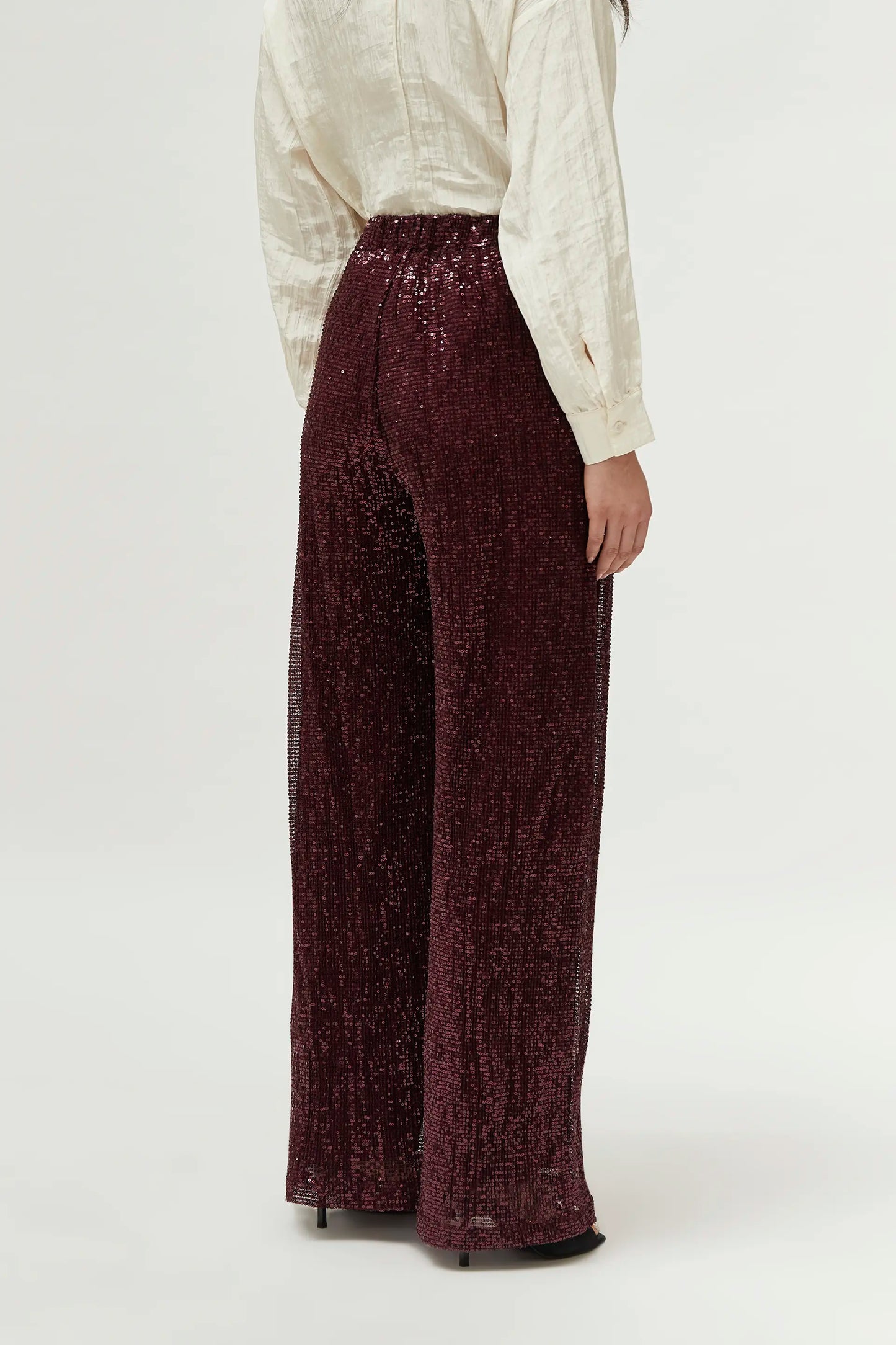 Burgundy sequin pants