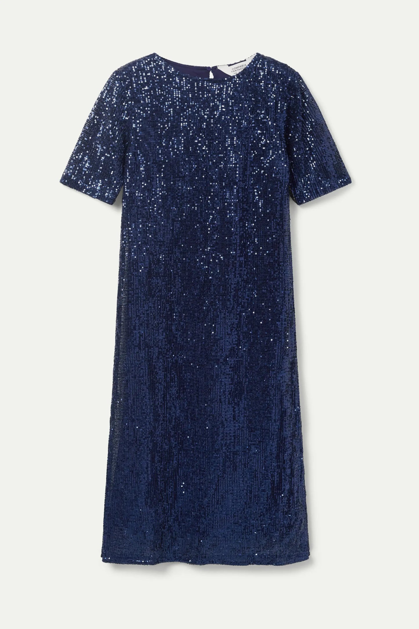 Blue sequin midi dress