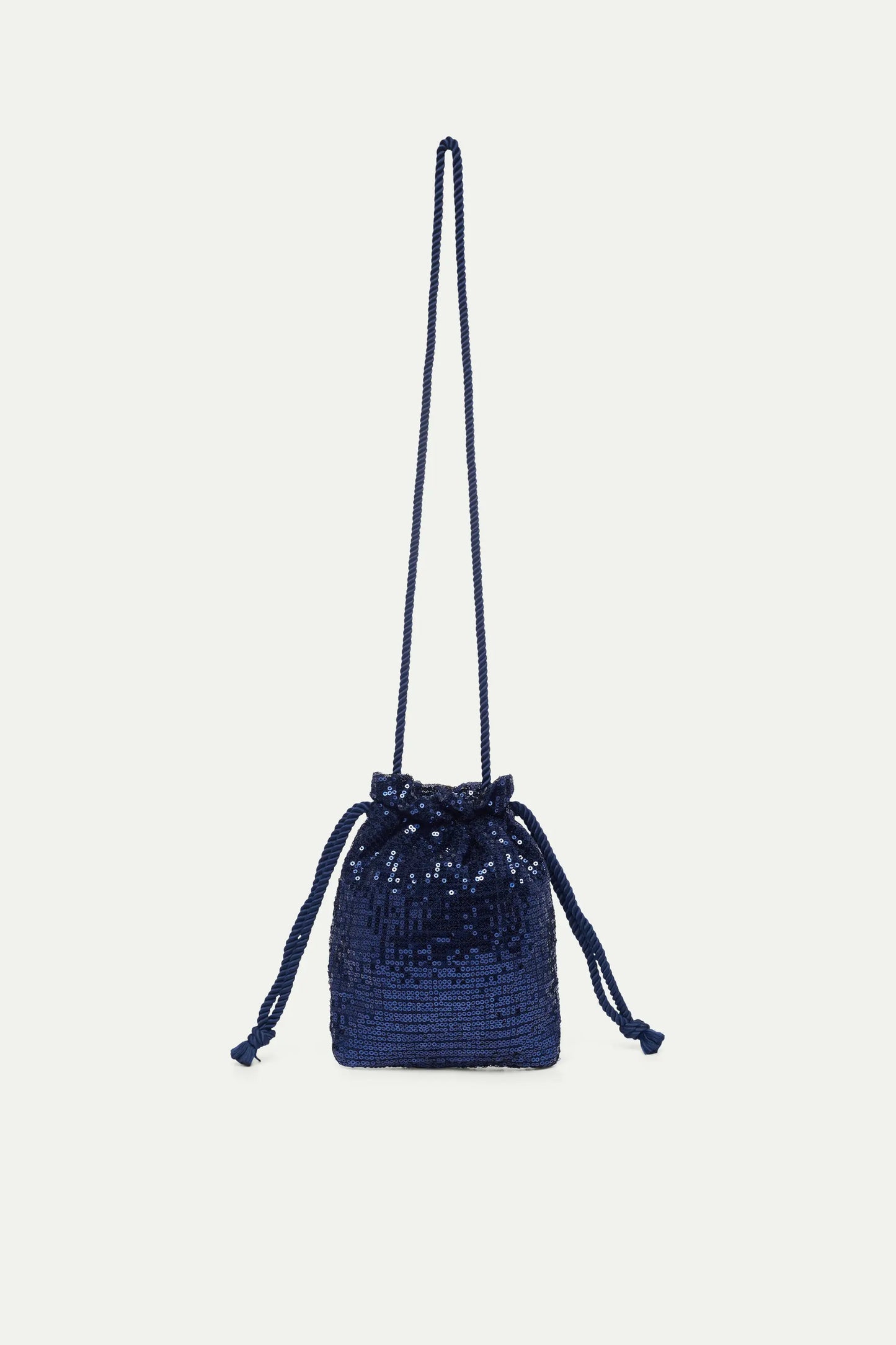 Borsa tote blu con paillettes