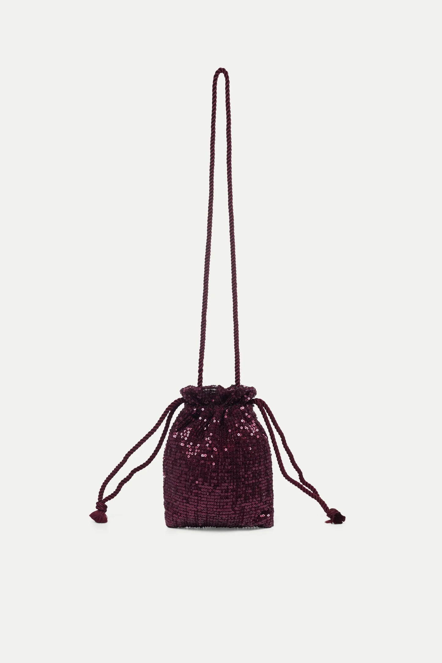 Borsa tote con paillettes bordeaux