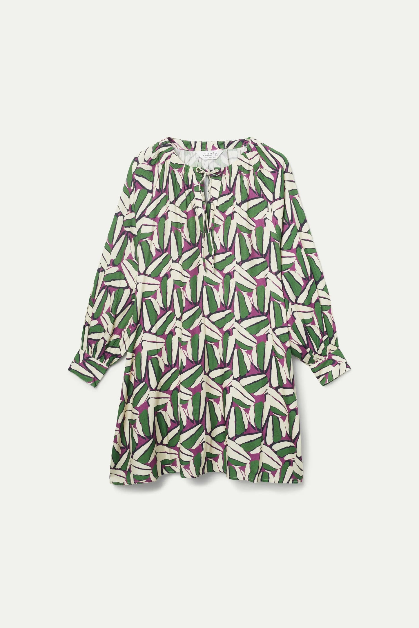 Short green geometric print dress