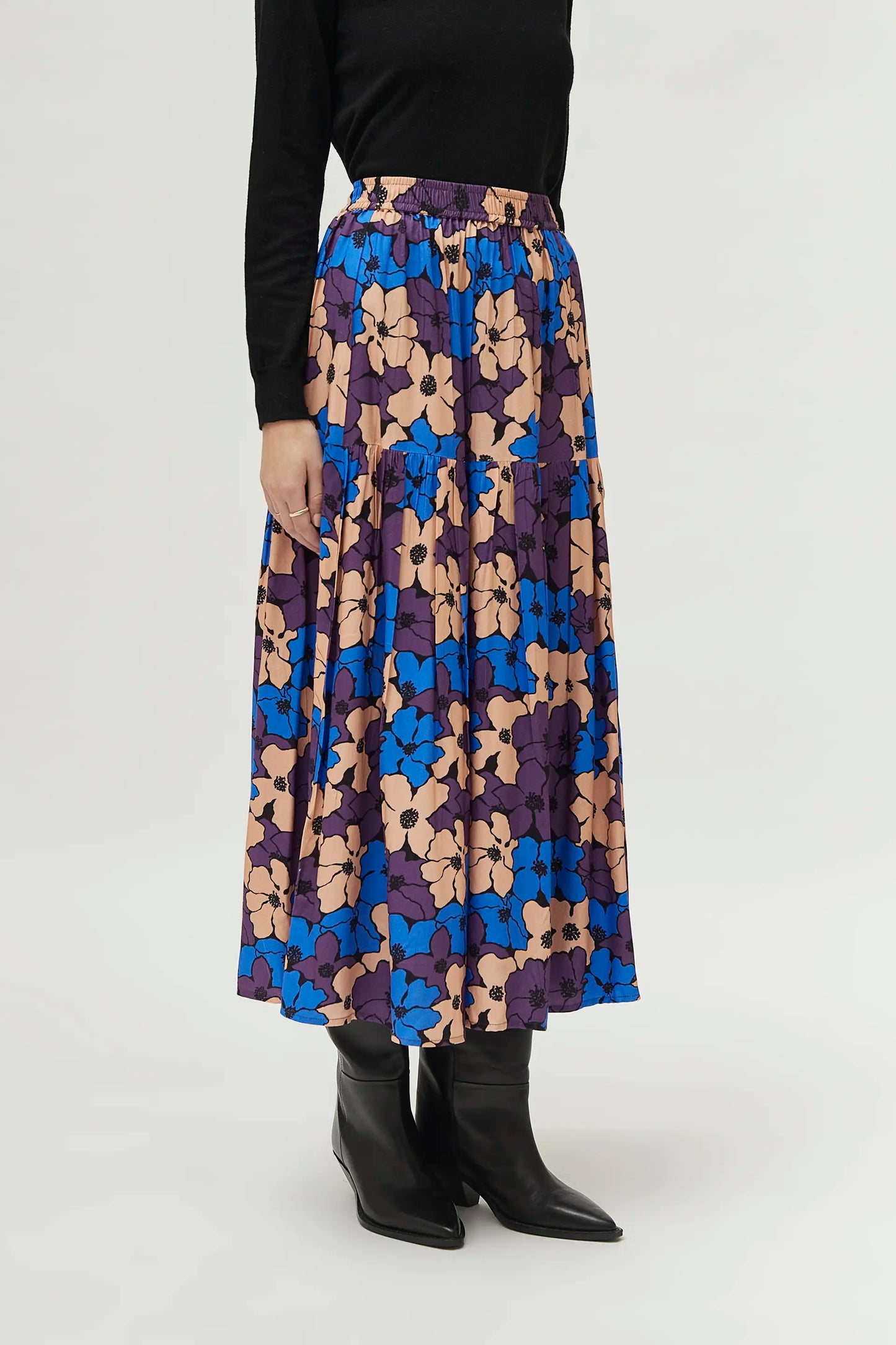 Camille floral print long skirt