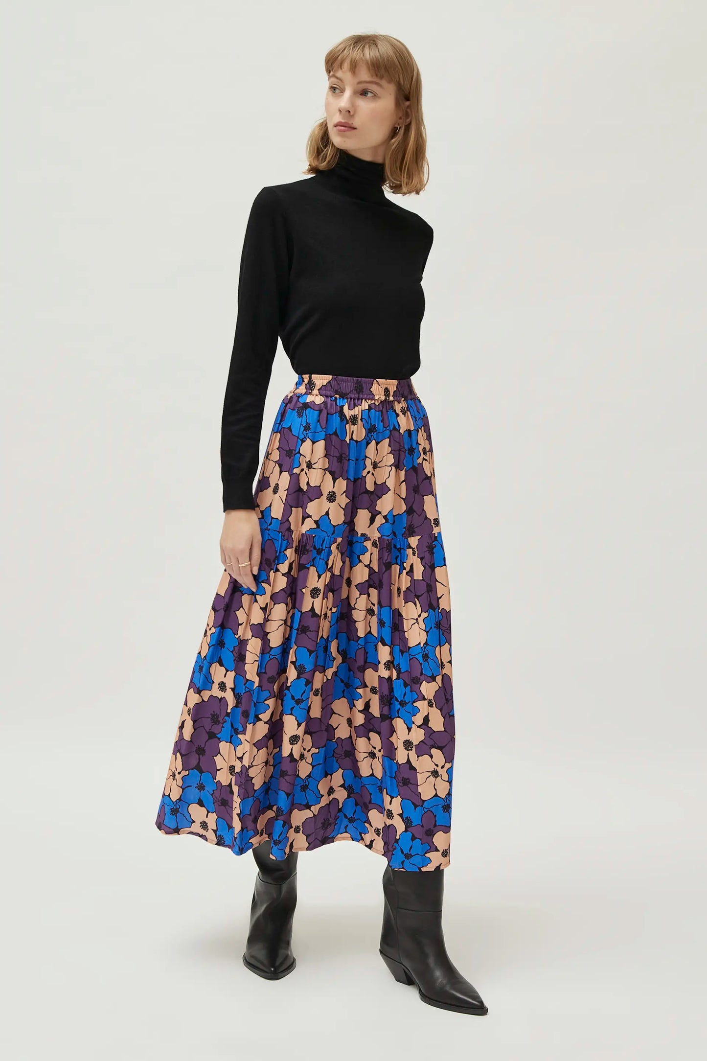 Camille floral print long skirt