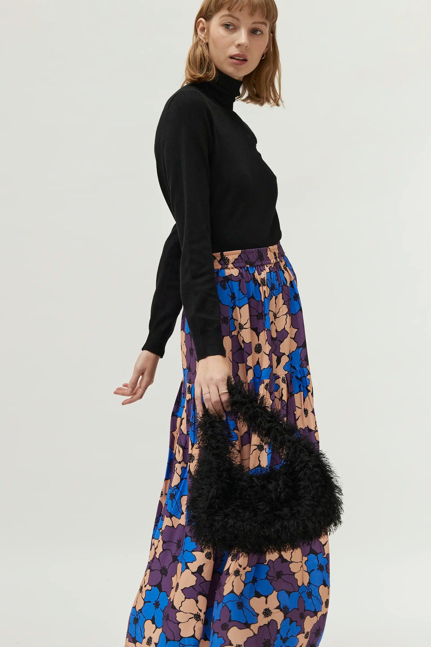 Camille floral print long skirt