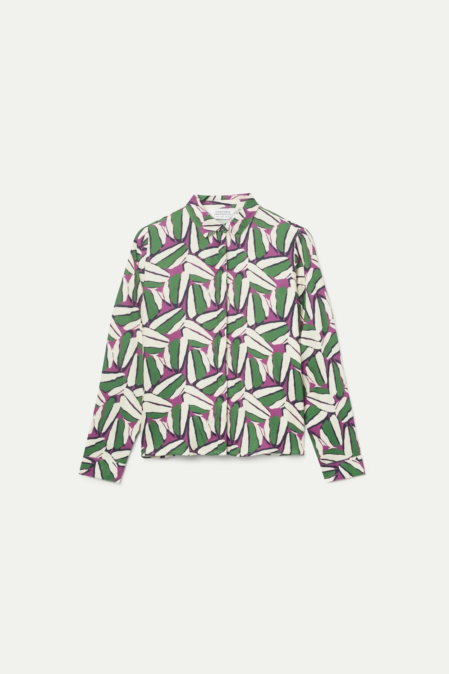 Green geometric print shirt