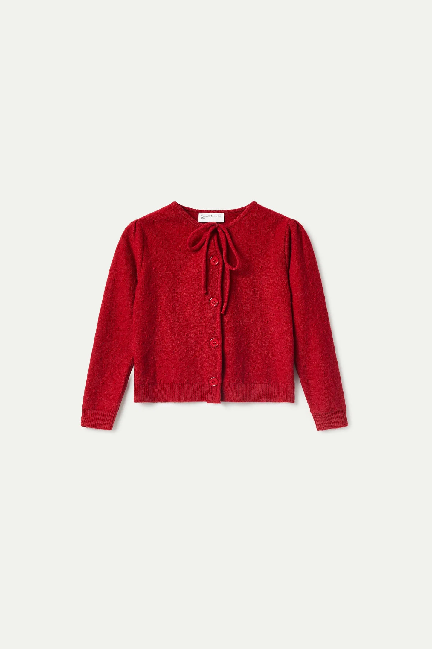 Girl's cardigan with red bow