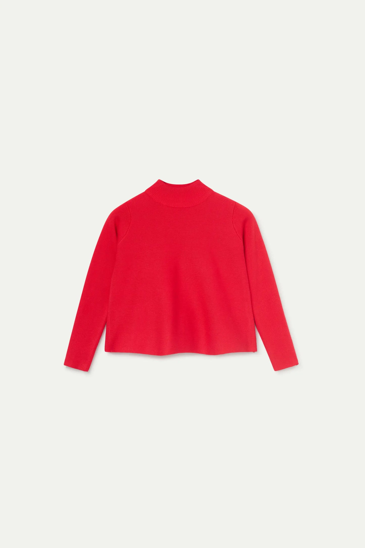 Girl's flared red Perkins neck sweater