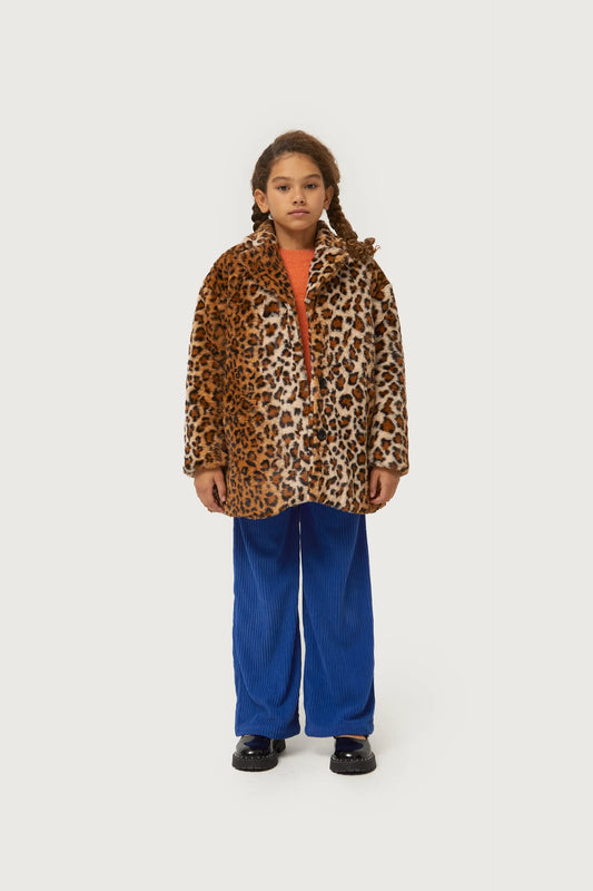 Girl's leopard-print fur coat