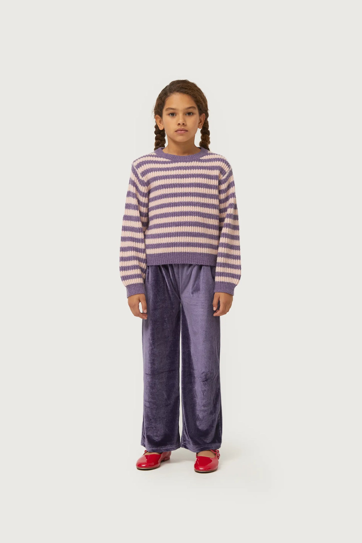 Pantaloni di velluto viola da bambina