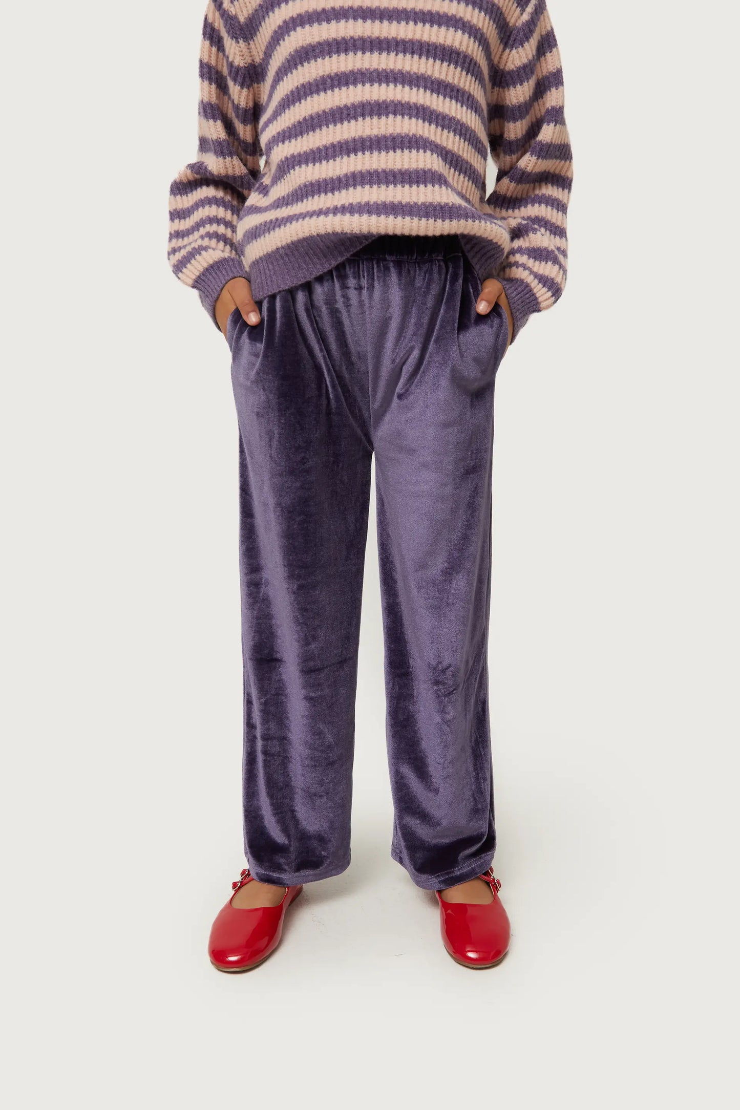 Pantalón de niña de terciopelo morado